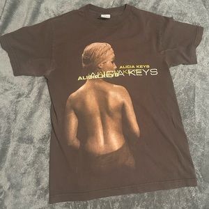 Vintage Alicia Keys Rap Tee Size Small Shirt Brown Artist RNB